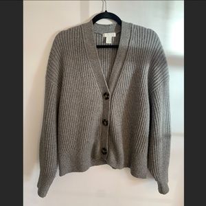 H&M Grey Cardigan Sweater Size L